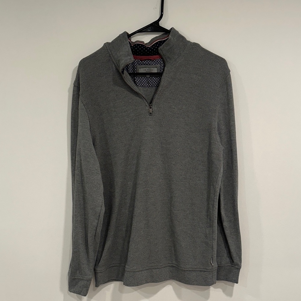 Ted Baker Charcoal Zip-Up Sweater